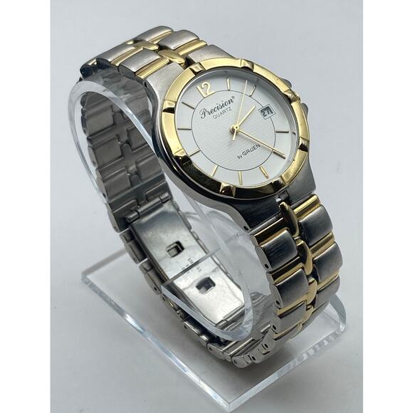 Gruen Precision Unisex Watch 35mm Gold and Silver Tones - New Battery - GP5010 - Picture 3 of 8